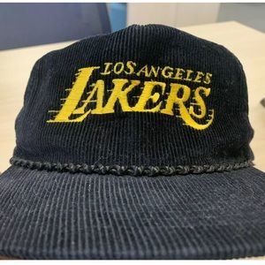 VTG LA Lakers corduroy zip back rope hat